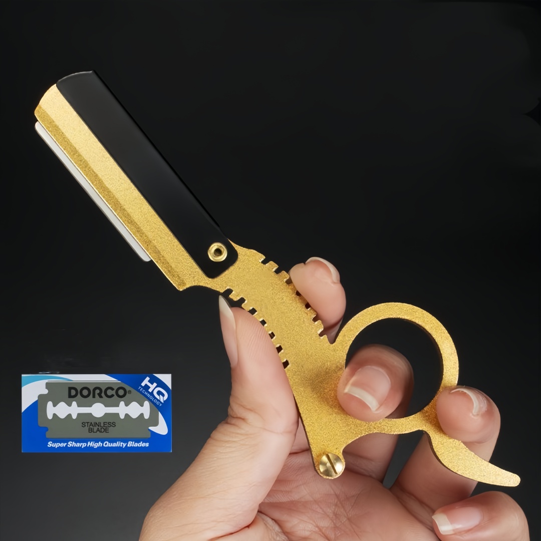 199-roestvrijstalen duimscheermes en traditioneel scheermes + knipschraper