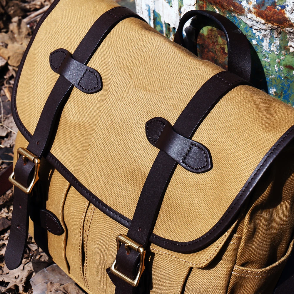 Tailor Brando แกะสลัก Retro Retro 70232น้ำมันแว็กซ์ผ้าใบ & ผัก Tanned Cowhide 37*27*12ไหล่ Messenger กระเป๋า