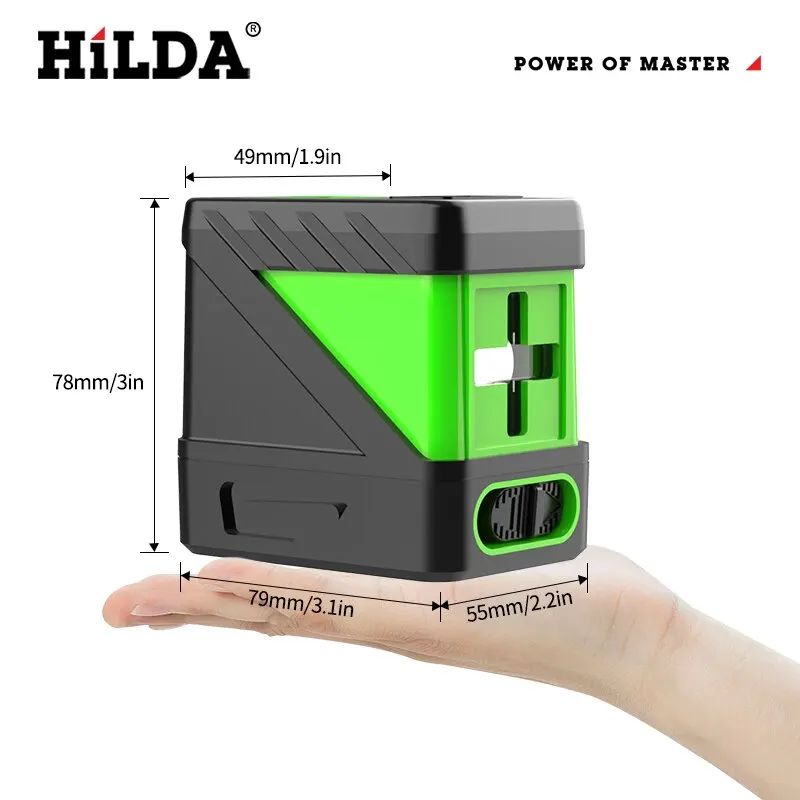 Hilda 2 linien laser ebene selbst nivellier grüne strahlen laser horizontale vertikale kreuz linie mini laser ebene