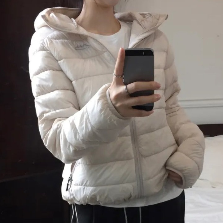 Casaco Longo de Inverno Vintage Chic Anti-Envelhecimento com Capuz, Leve e Slimming, Estilo Coreano, Corte Reto em Mistura de...