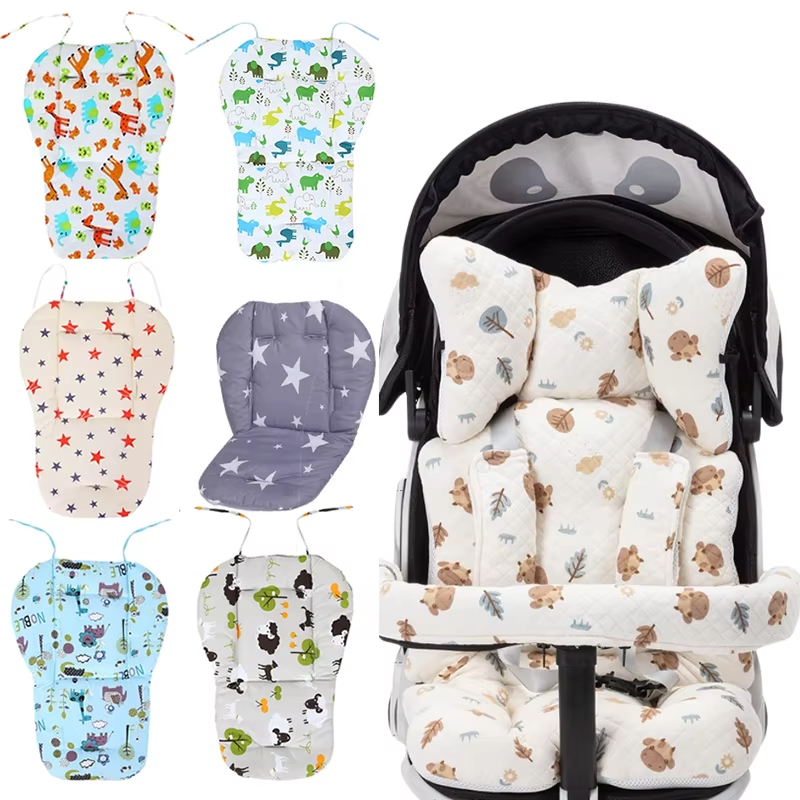Almofada do bebê para cadeira alta carrinho de bebê assento almofada bonito padrão animal almofada macia dupla face grossa almofada respirável