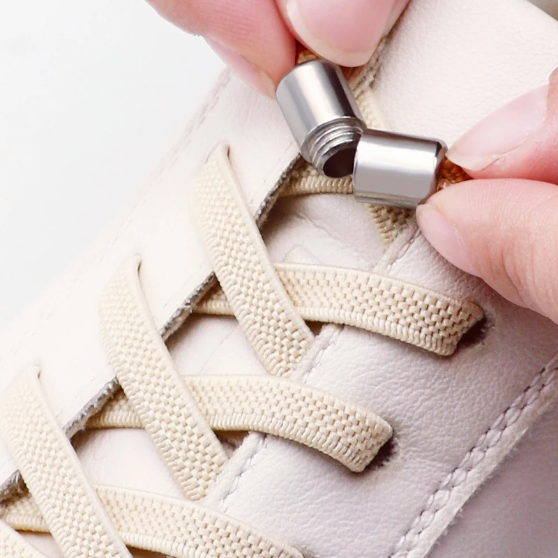 1 par de cordones elásticos para zapatillas, cordones sin cordones para zapatos, cordones con cierre de cápsula sin corbatas, cordones planos de 0,6 cm para niños y adultos