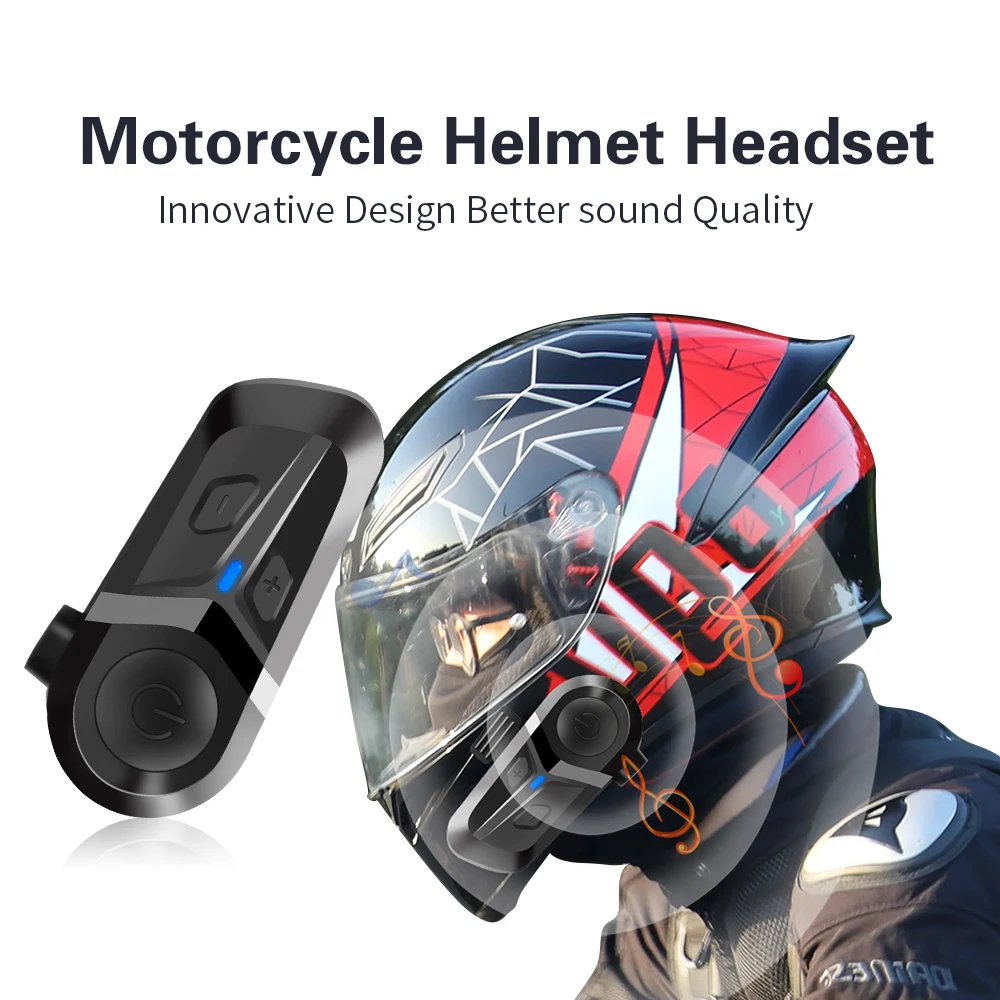 オートバイのヘルメット用の防水ワイヤレスヘッドセット,ハンズフリーヘッドセット,オートバイの音楽プレーヤー,Bluetooth 5.3