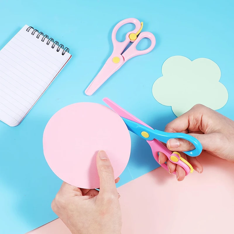 Plastic Scissors Double Color Splicing Handmade DIY Safe Scissors Office Art Supplies Student Specific Paper Cuttings Tools TMZ