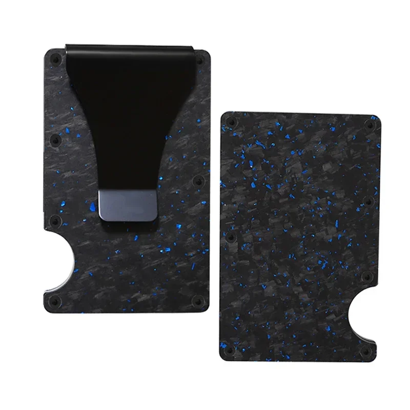 カーボンファイバーメタルミニマリストスリムクレジットカードホルダー財布カルテイラ男性用 Cartera Tarjetero Hombre RFID 銀行カードホルダーケース