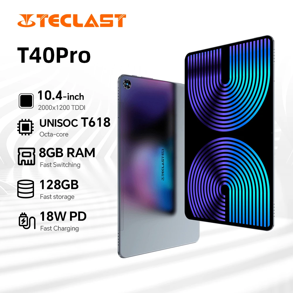 Teclast t40 pro 128 Zoll 8GB RAM 2000 GB ROM 1200 x Unisoc T618 8 Kern 4g Volt 13MP 8MP Schnell ladung