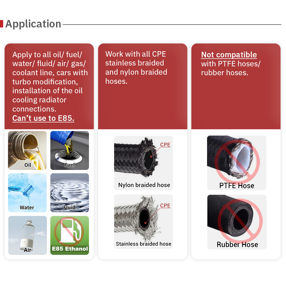 1ピースAN4/6/810/12ストレート0 °/45 °/90 °/180 ° アルミスイベルエンドスイベルタイルフォークラインコネクタブラック