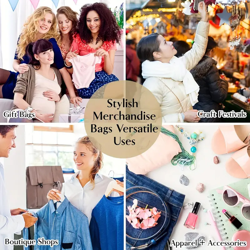 50/100pcs Gift Bag Black Medium-thick Gift Bag Packaging Bag Flat Mouth Bag Hand-held Plastic Bag Black Clothing/Sock Bag