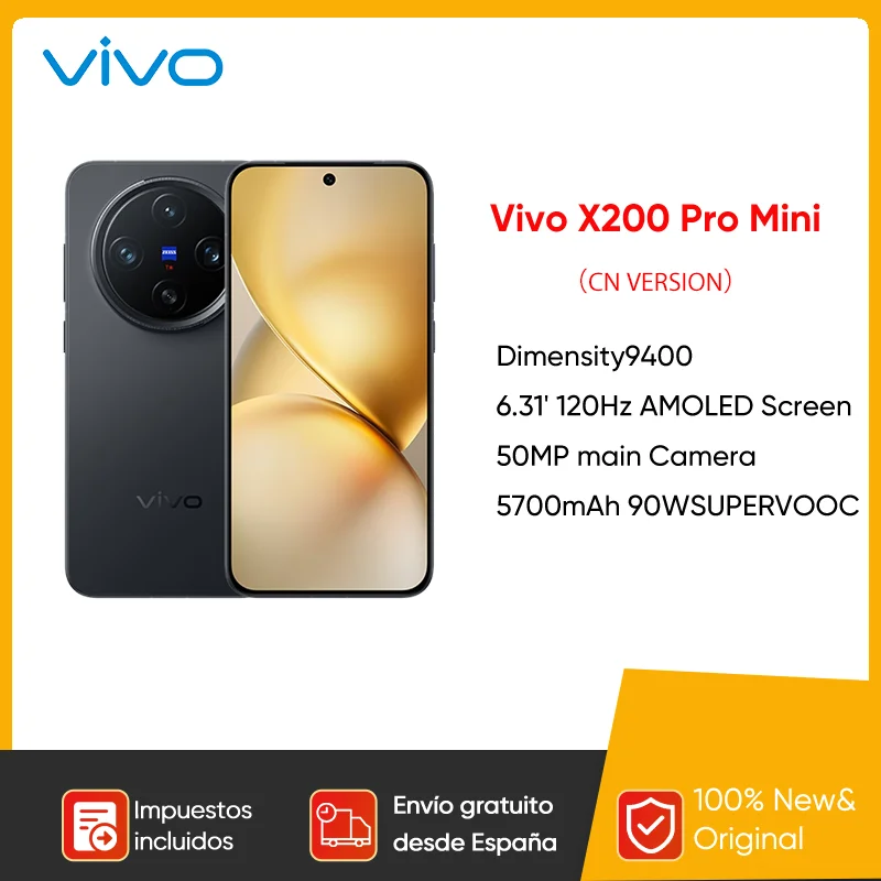Neues Vivo X200 Pro Mini-Handy 6,31 Zoll AMOLED 120 Hz Displayabmessung 9400 Android 15.0 OTA 5700 mAh 90 W Ladung 50,0 MP Kamera