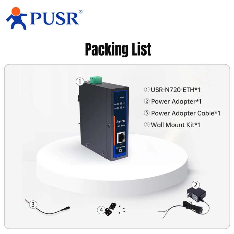 PUSR Edge Computing IoT Gateway 2 * RS485 com cartão SD Modbus para MQTT/Json DL645 para MQTT + Json RS485 para Ethernet USR-N720-ETH