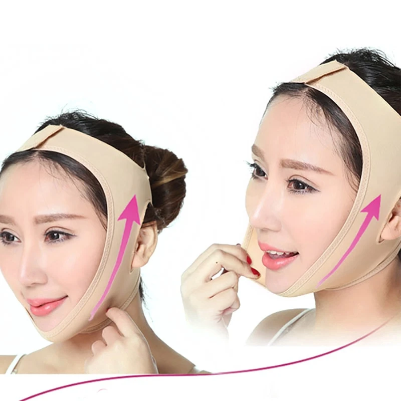 Vendaje elástico para la cara, cintas adelgazantes, moldeador de línea en V, dispositivos de Estiramiento Facial para mejillas y barbilla, masajeador Facial para arrugas, cuidado de belleza para mujeres