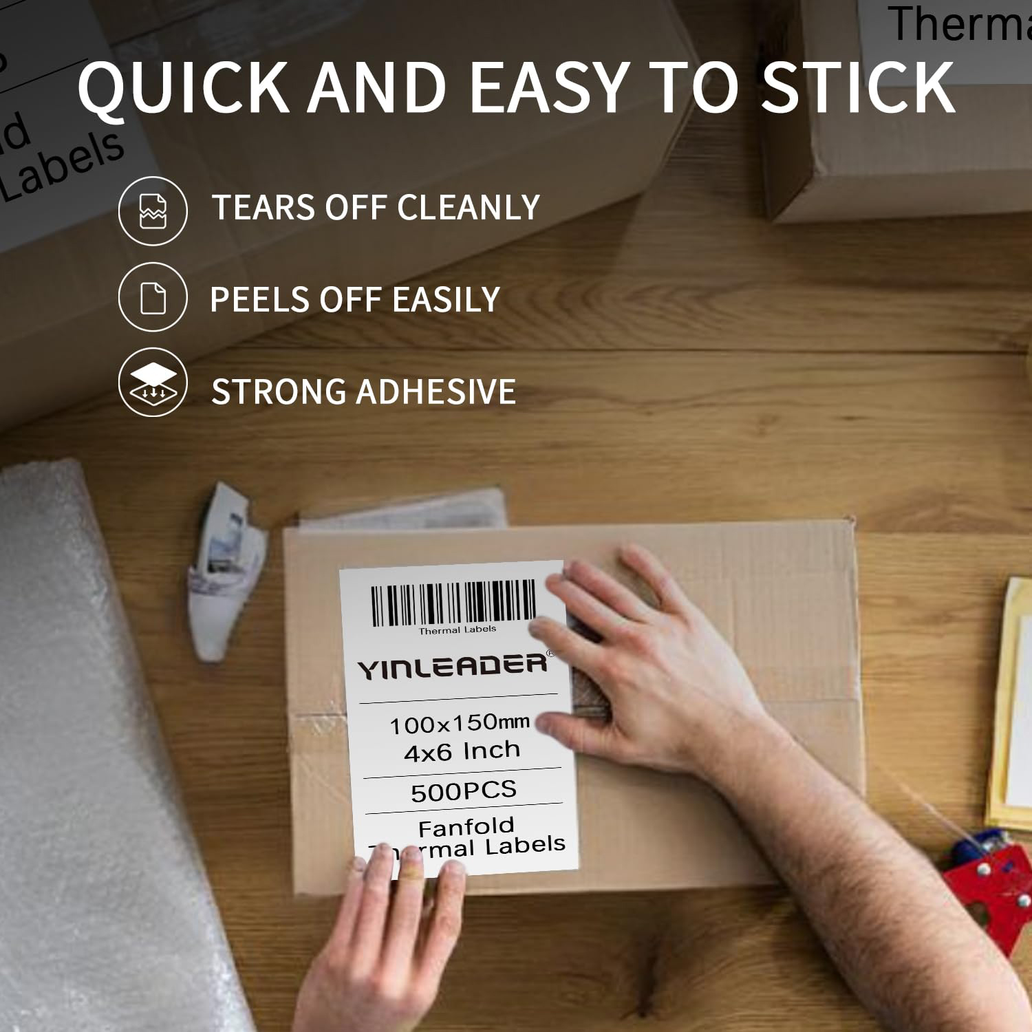 Papel de etiqueta térmica de 4 "x 6" polegadas 100x150mm 100/500 peças para etiquetas de envio térmico dhl ups código de barras expresso para 9220/9210/246s/d200