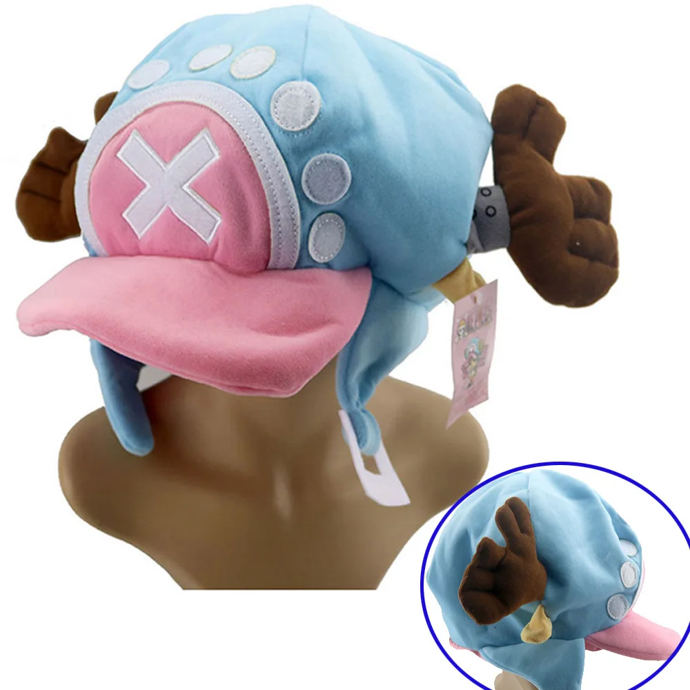 อะนิเมะ One Piece Tony Tony Chopper Kawaii หมวกของเล่นตุ๊กตาคอสเพลย์หมวกผ้าฝ้ายหมวกฤดูหนาวที่อบอุ่น Unisex ของขวัญ Key CHAIN อุปกรณ์เสริม