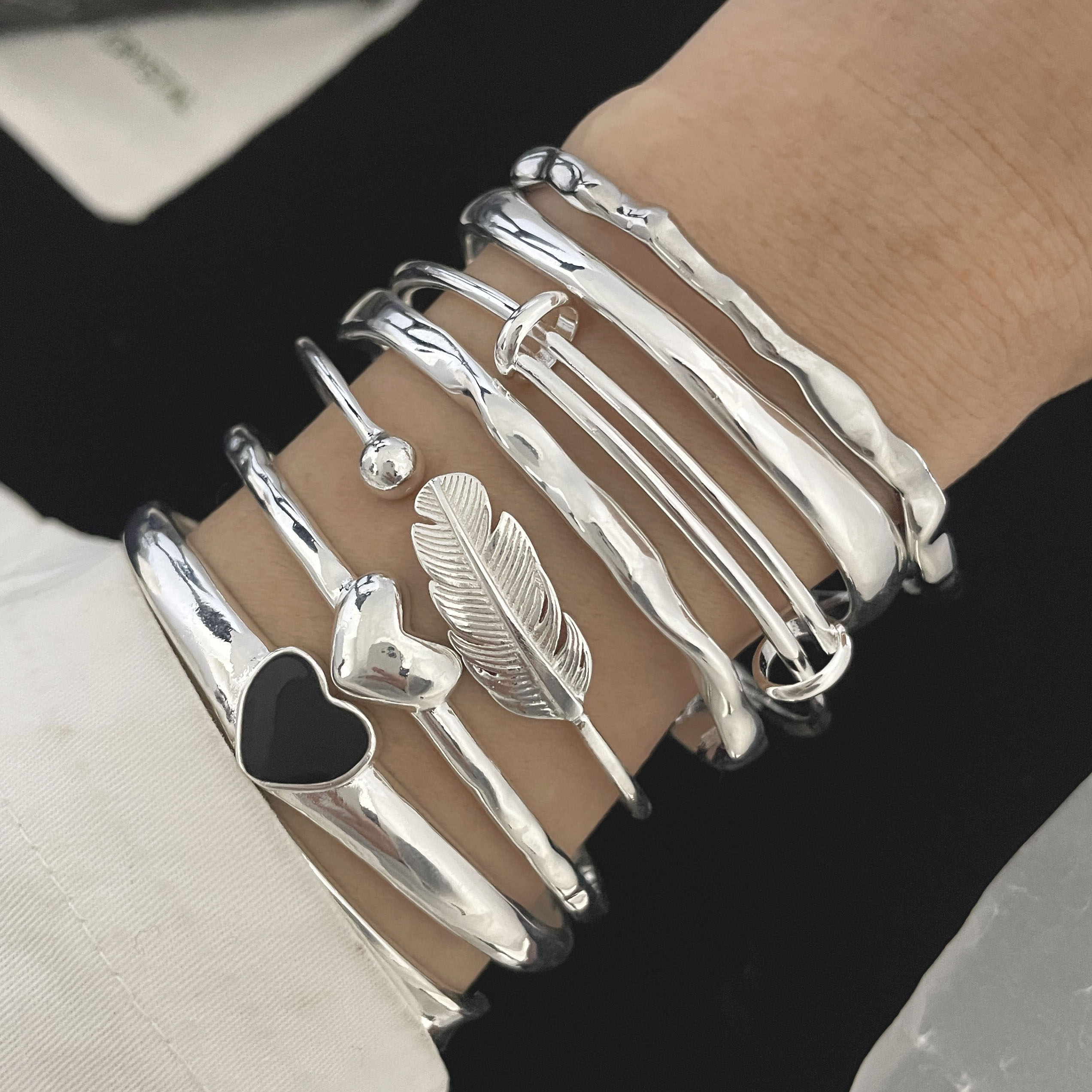 100 % massives 925er-Sterlingsilber-Metallarmband für Damen und Herren, Vintage, handgefertigt, schlichtes Geburtstagsgeschenk S-B451