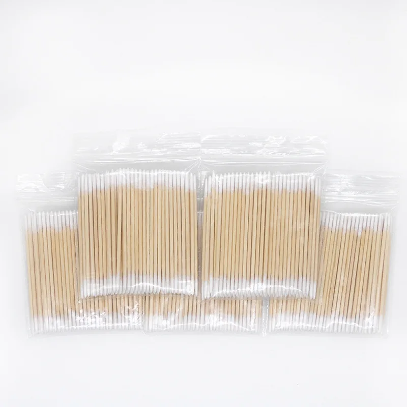 100/300 Uds hisopo de algodón de doble cabeza maquillaje de mujer punta de bastoncillos de algodón para palos médicos de madera limpieza de nariz y oídos herramientas de cuidado de la salud