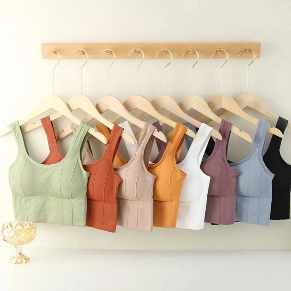 Sportbeha met zweetbestendige functie voor fitnesskleding. Naadloze yogabeha voor dames. Anti-shock off-shoulder top.