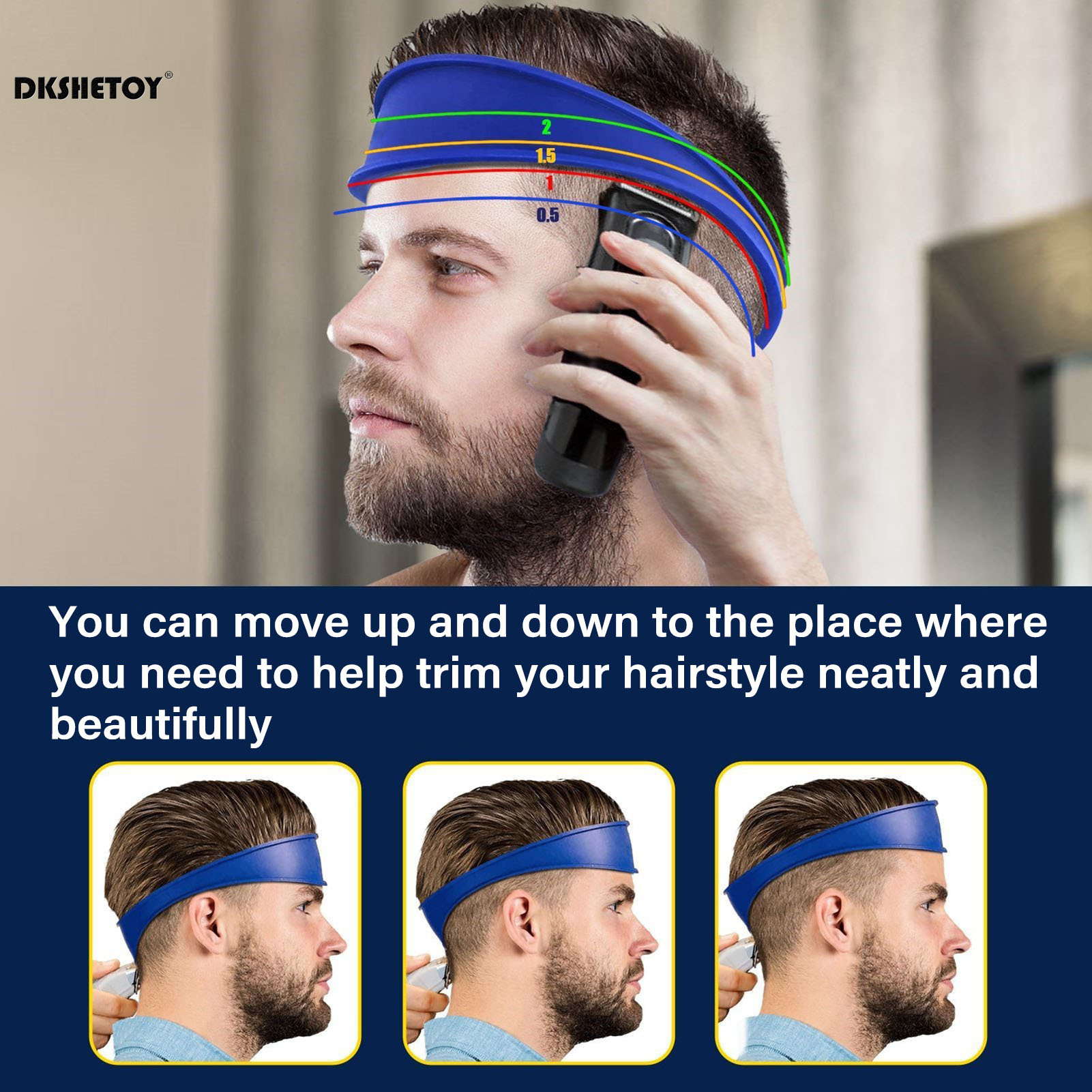 Modelo de barbear de decote de silicone, faça você mesmo, cortes de cabelo para casa, faixa curvada, guia de corte de cabelo, acessórios de barbeiro