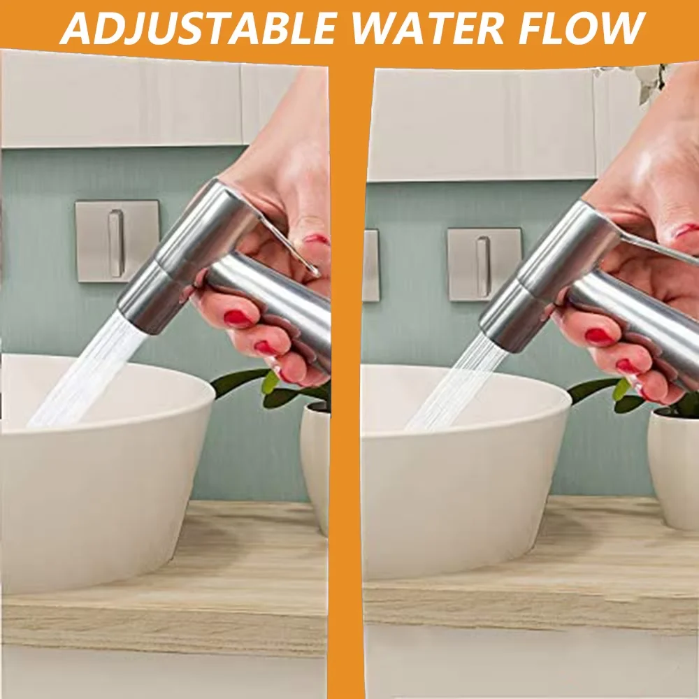 Rubinetto per bagno in acciaio inossidabile Spray Rubinetto per bidet per WC portatile Spruzzatori per bidet a mano in acciaio inossidabile Spruzzatore d'acqua spazzolato