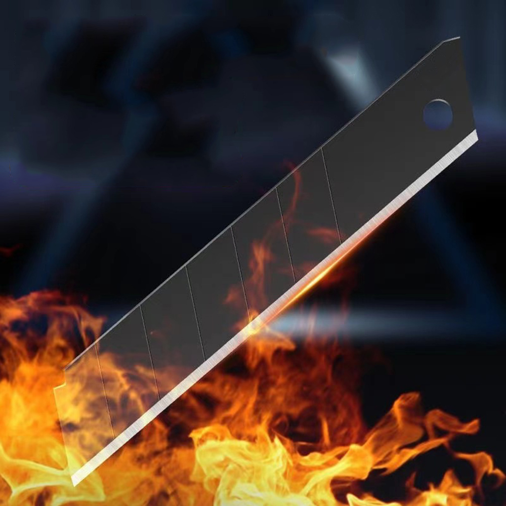 50PCS 25MM สีดํา SK5 Snap Off ใบมีดเหล็กคาร์บอนสําหรับยูทิลิตี้ Art มีดเครื่องตัดไวนิลรถสติกเกอร์รูปลอกตัดเครื่องมืออุตสาหกรรม