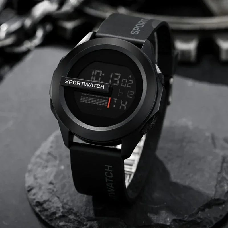 Reloj deportivo para hombre, reloj de pulsera Digital, cronómetro luminoso con fecha y semana, reloj electrónico resistente al agua para hombre, nuevo