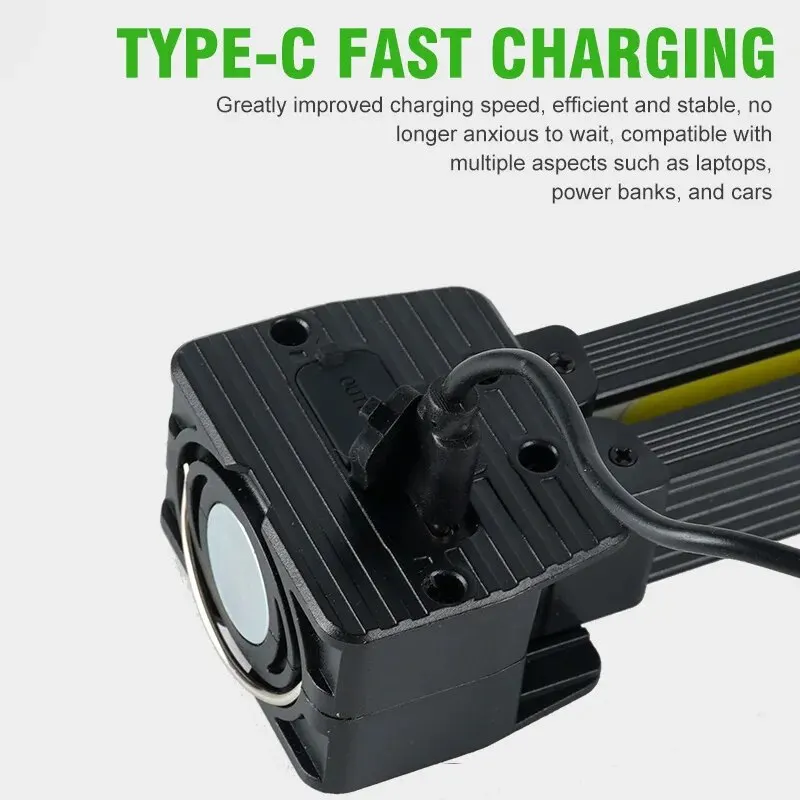 Linterna potente para exteriores, luz multifuncional para acampar, trabajo de reparación de automóviles, luz COB plegable