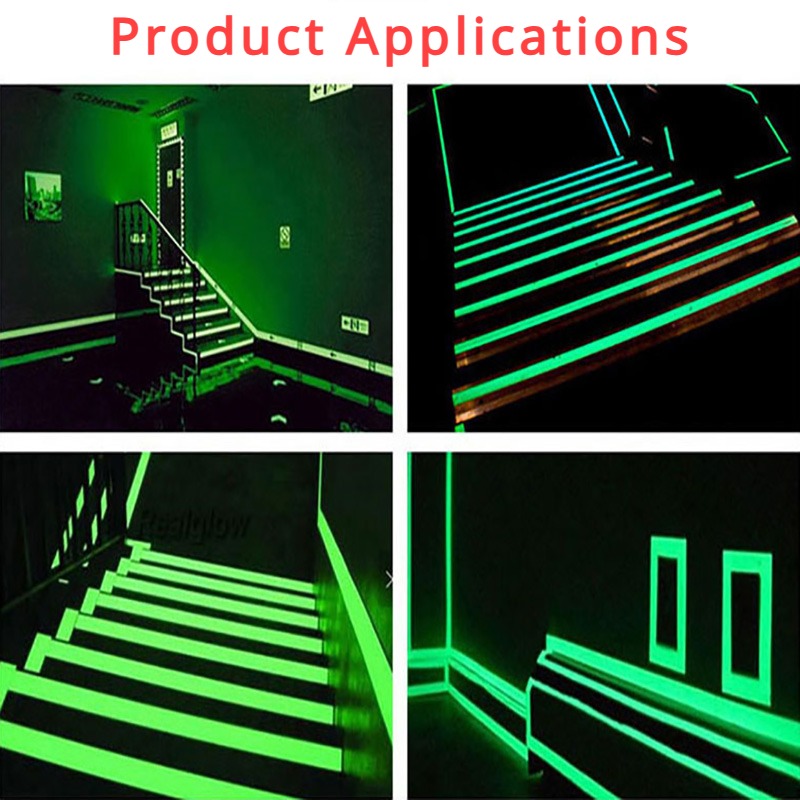 YX lumineux Fluorescent nuit auto-adhésif lueur dans le noir autocollant bande sécurité décoration de la maison avertissement ruban adhésif