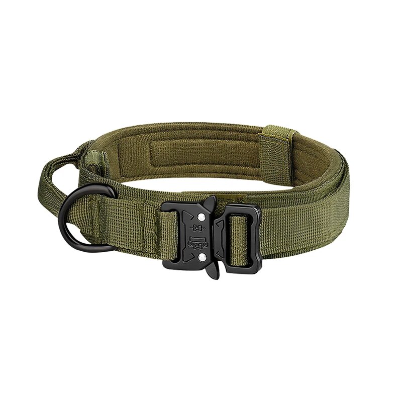 Pet Products Outdoor Tactical Dog Collar Metal Buckle Breathability Nylon Collar Medium and Large Dog Training Neck Collar Dog