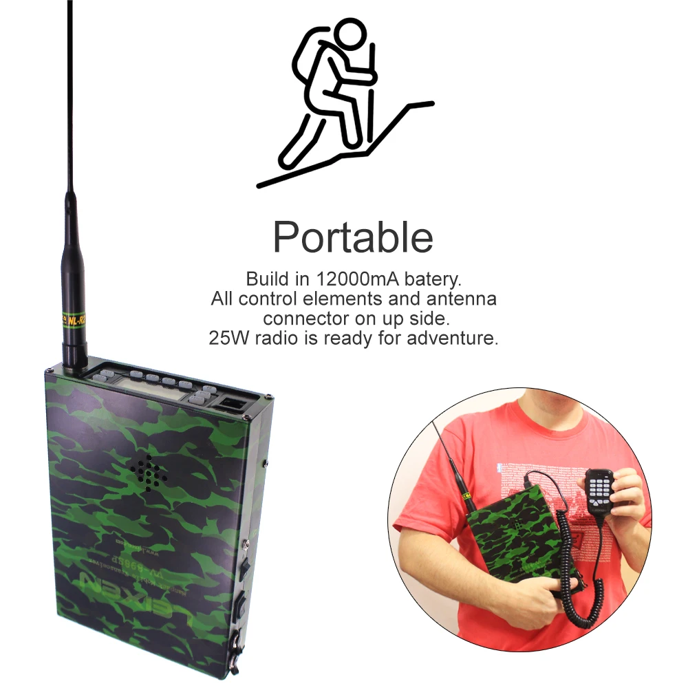Leixen VV-898SP Backpackable Radio Di Động Pin 12000MAh 2 Băng Tần 136-174 Và 400-470MHz Thu Phát 25W 898SP Ngoài Trời Máy Bộ Đàm