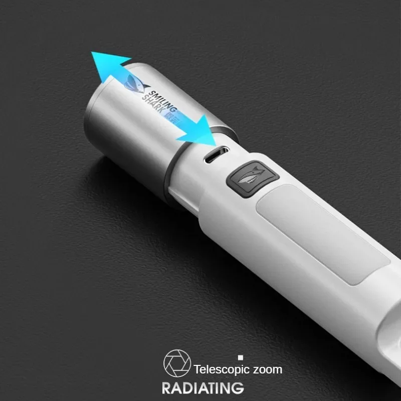 SMILING SHARK-linterna de luz fuerte para exteriores, lámpara de iluminación recargable multifuncional de alto brillo para acampar y emergencias en el hogar