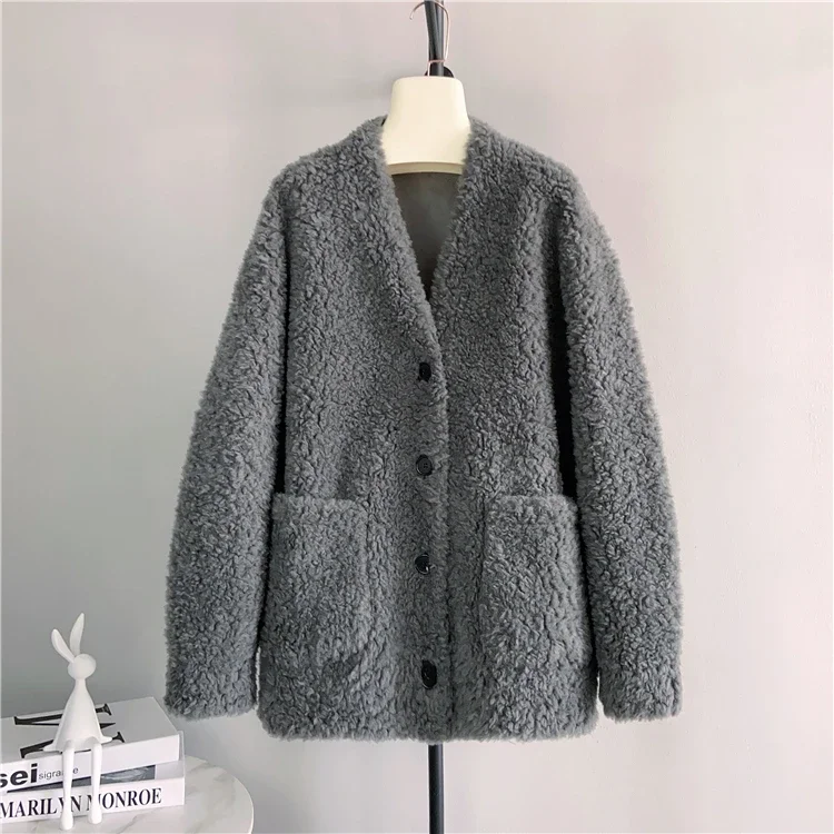 Tajiyane puro cor sheep shearing jacket feminino inverno solto 100% lã casaco casacos de pele das mulheres jaquetas abrigo mujer invierno 2023