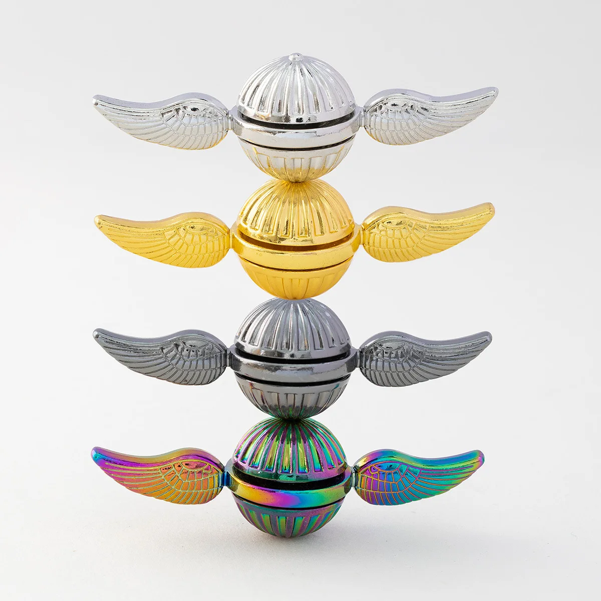 Snitch dourado fidget ponta do dedo giroscópio brinquedos mágicos com asas alívio do estresse metal fidget spinners cupido mão spinners arco-íris