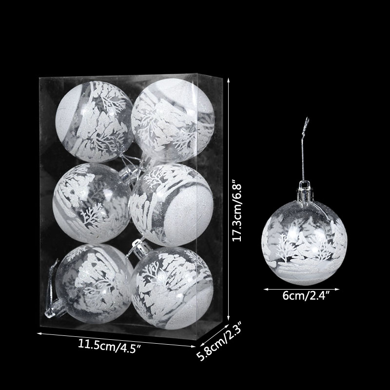 6 Chiếc 6Cm Trong Suốt Tuyết Giáng Sinh Bóng Mặt Dây Chuyền Cho Cây Trang Trí Giáng Sinh Trong Suốt Baubles Treo Đồ Trang Trí Quà Giáng Navidad