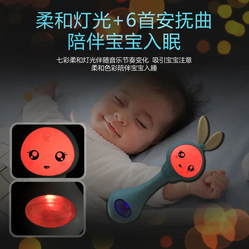 Nhạc Cho Bé Nhấp Nháy Lục Lạc Đồ Chơi Thỏ Miếng Dán Tay Chuông Di Động Trẻ Sơ Sinh Dừng Khóc Lóc Rách Lục Lạc Sơ Sinh Đầu Giáo Dục Đồ Chơi 18M