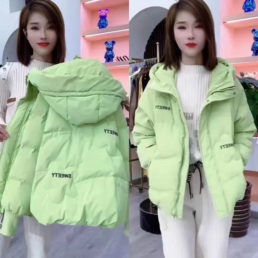 Herbst Winter Frauen Warm Verdicken Parka Mantel 2025, Neue Frauen Lose Mit Kapuze Unten Baumwolle Gefütterte Jacke Koreanische Lose Frauen Baumwolle Mantel