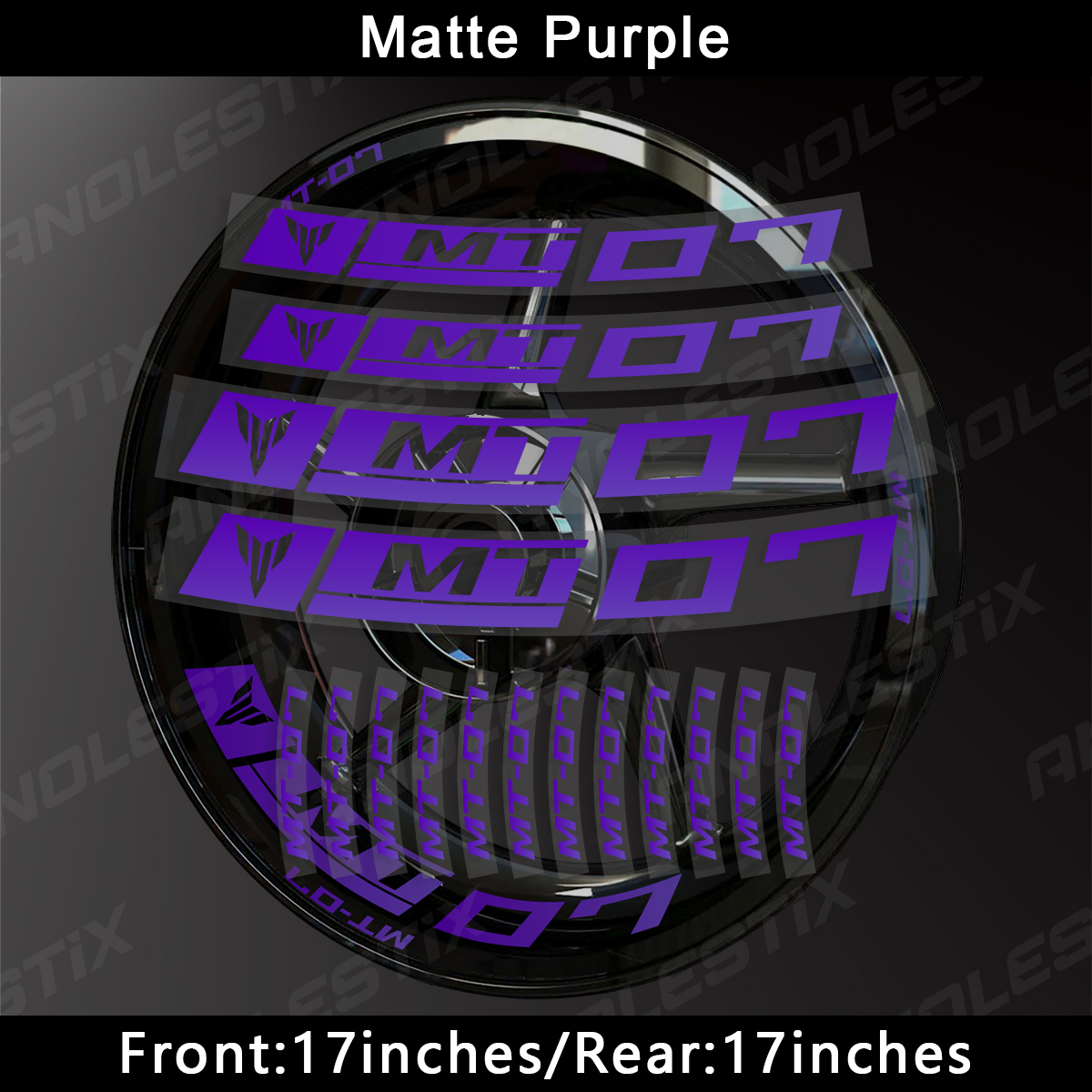 AnoleStix-pegatina reflectante para rueda de motocicleta, calcomanía para cubo, cinta de raya de llanta para YAMAHA MT-07 MT07