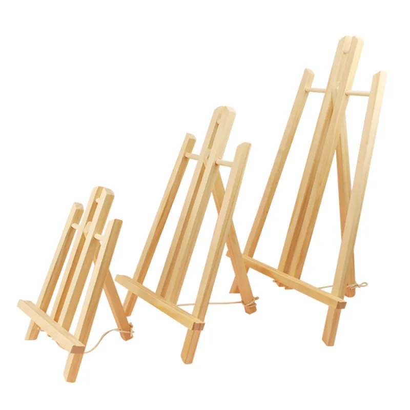 Oil Painting Stand Flat Stand Wooden Tripod Trapezoidal Easel Art Painting Display Stand Folding Sketch Small Easel for Children