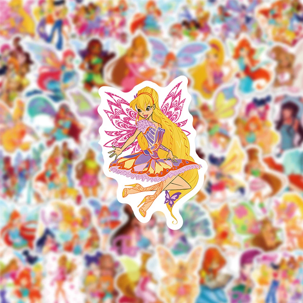10/30/60PCS 예쁜 여자 나비 Winx 클럽 스티커 미적 데칼 DIY 가방 노트북 전화 수하물 기타 만화 장난감