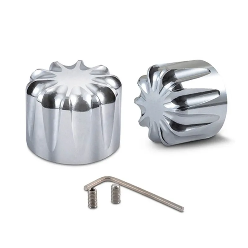 オートバイCNCフロントアクスルナットカバー、アルミニウム、ブラック、クローム、ハーレー、スポーツスターxl、xg、ツーリング、dyna、vrsc、ソフトテールストリートグライド