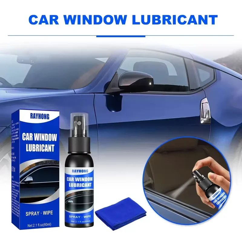 Lubricante para ventana de coche, tira de goma para puerta, mantenimiento de suavizamiento, elimina el ruido, herramienta de reparación de productos universales para coche, 60ml