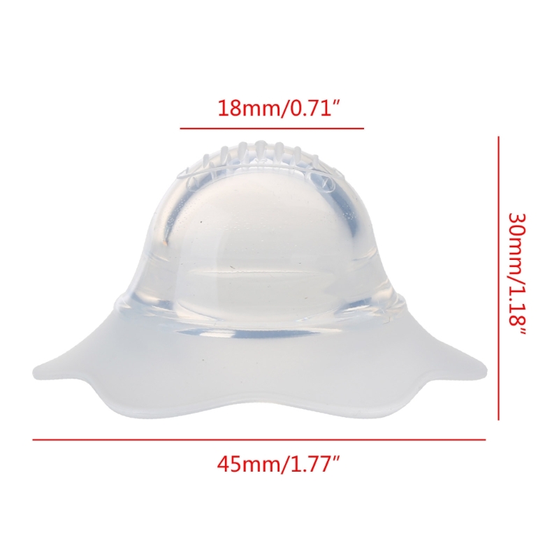 2Pcs Nano Silber Silikon Nippel Corrector Blütenblatt-Förmigen Extractor Tragbare Antibakterielle Invagination Decke Flache Einbau Suct