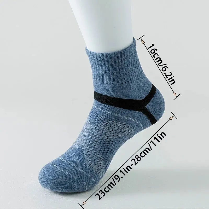 3/5/6 pares de calcetines deportivos de algodón, que absorben el sudor y transpirables, adecuados para entrenamiento de baloncesto para hombres y correr al aire libre