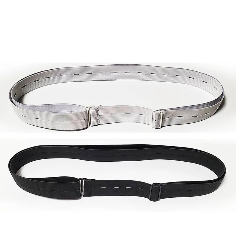 1pc Adjustable Elastic Shirt Stay Belt for Men Women Keep Shirt Tucked in All Day Black/White