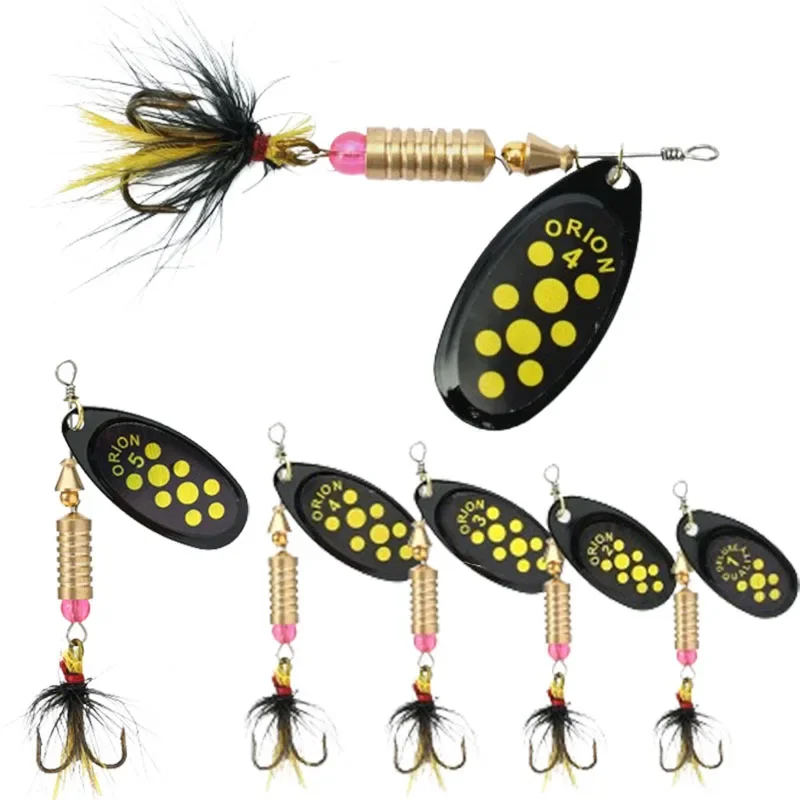 1/2 Uds cebo duro de Metal giratorio Spinner señuelo de Pesca cuchara lentejuelas Wobblers Bass Pesca con anzuelos de plumas 3,5g/4,5g/7g/9g/12g