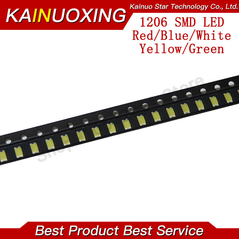 Diodes LED SMD 0402 0603 0805 1206 1210, 1 bobine, lumière jaune rouge vert bleu blanc, 5000 pièces, 4000 pièces, 3000 pièces, 2000 pièces