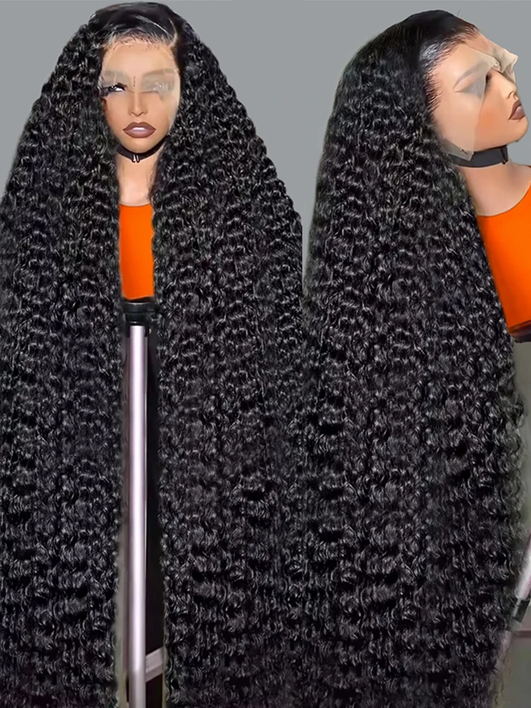 Cexxy 250% de alta densidade solta onda profunda 30 40 46 Polegada 13x6 13x4 hd laço frontal peruca cabelo humano brasileiro cru encaracolado perucas para mulher