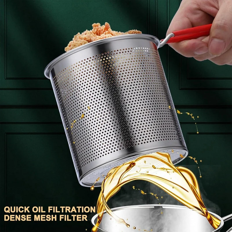 Frying Pot Deep Fryer Pot With Basket Stainless Steel Deep Fryer For Frying Fish Shrimp Chicken And Fries