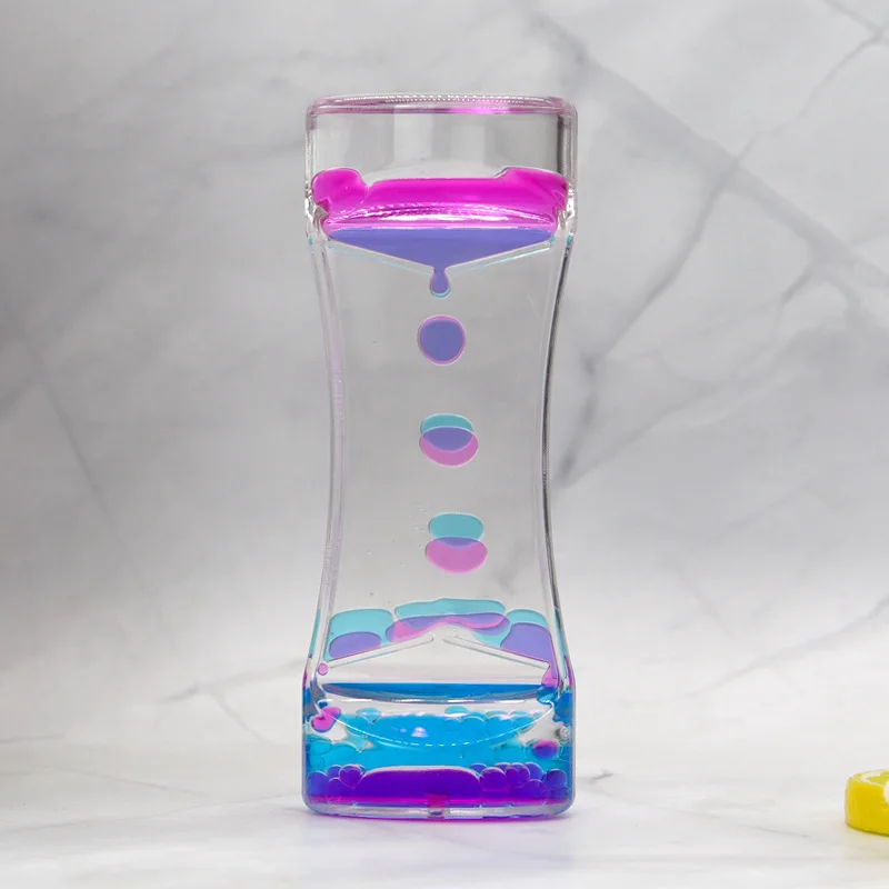 Liquid Motion Bubbler Timer Pack of สีสันนาฬิกาทราย Liquid Bubbler Fidget Sensory ความวิตกกังวลออทิสติกเด็กกิจกรรม Calm Relax