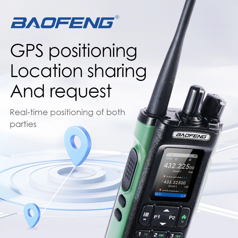 BAOFENG UV32 Walkie Talkie GPS multibanda Bluetooth programación inalámbrica AM FM copia frecuencia NOAA Ham de largo alcance Radio bidireccional
