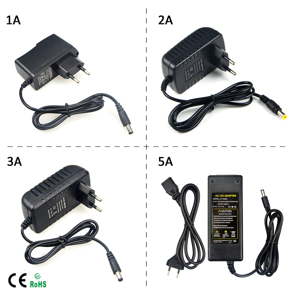 12V Netzteil Transformator mit EU/US Stecker Ladegerät Konverter AC 100-240V zu DC 12V LED Beleuchtung Adapter Treiber 1A 2A 3A 5A 8A
