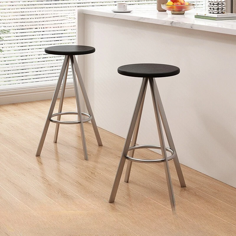 Nordic Modern Bar Stools with Round Seat  Luxury Counter Height Kitchen Island Stools for Home Bar & Restaurant Bar Furniture